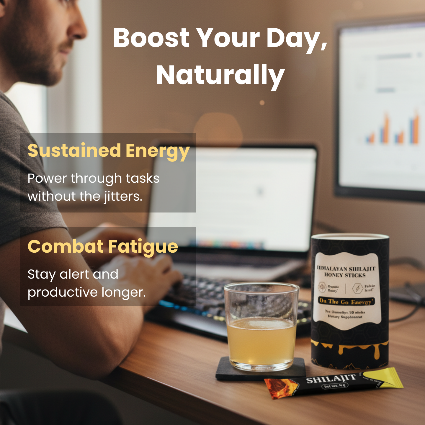 Himalayan Shilajit 30 Energy Sticks, Honey & Saffron