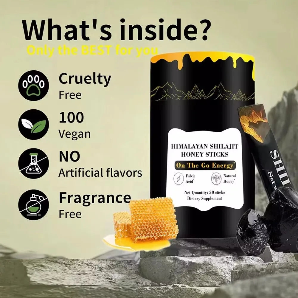 Himalayan Shilajit 30 Energy Sticks, Honey & Saffron